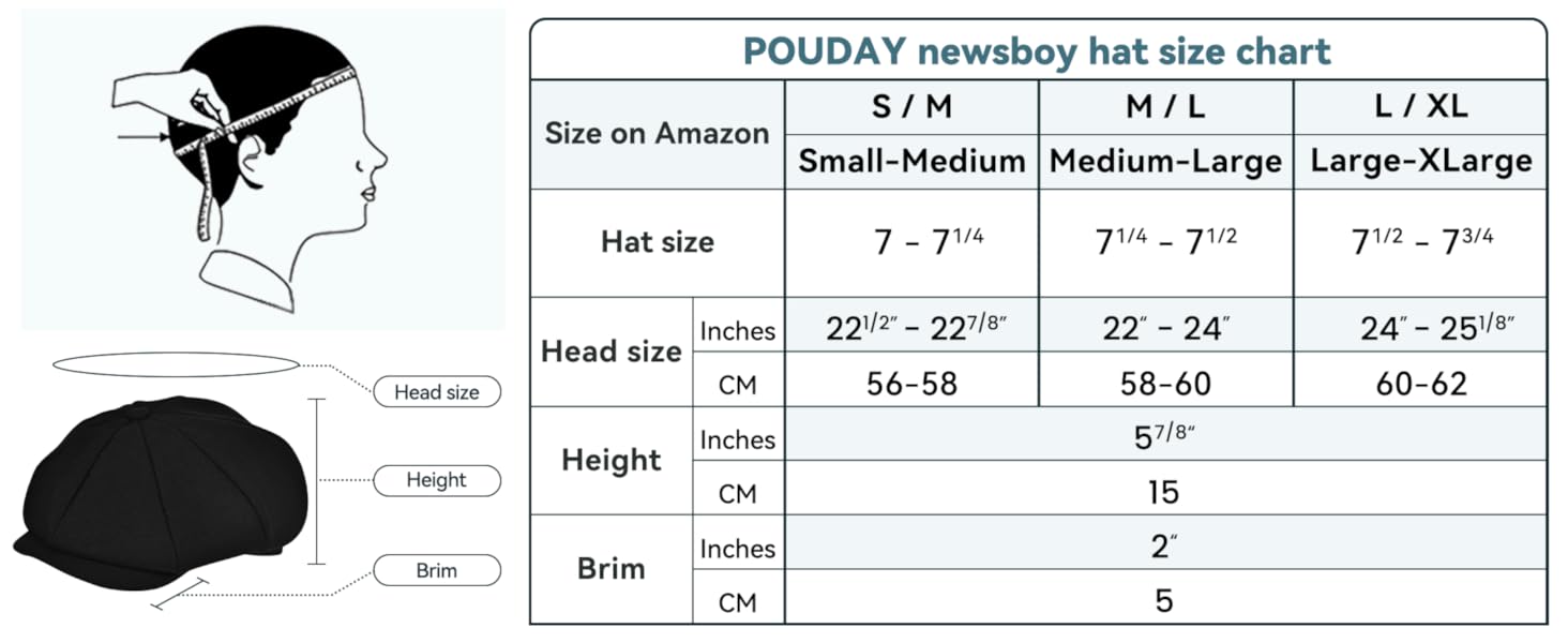 Newsboyhat size